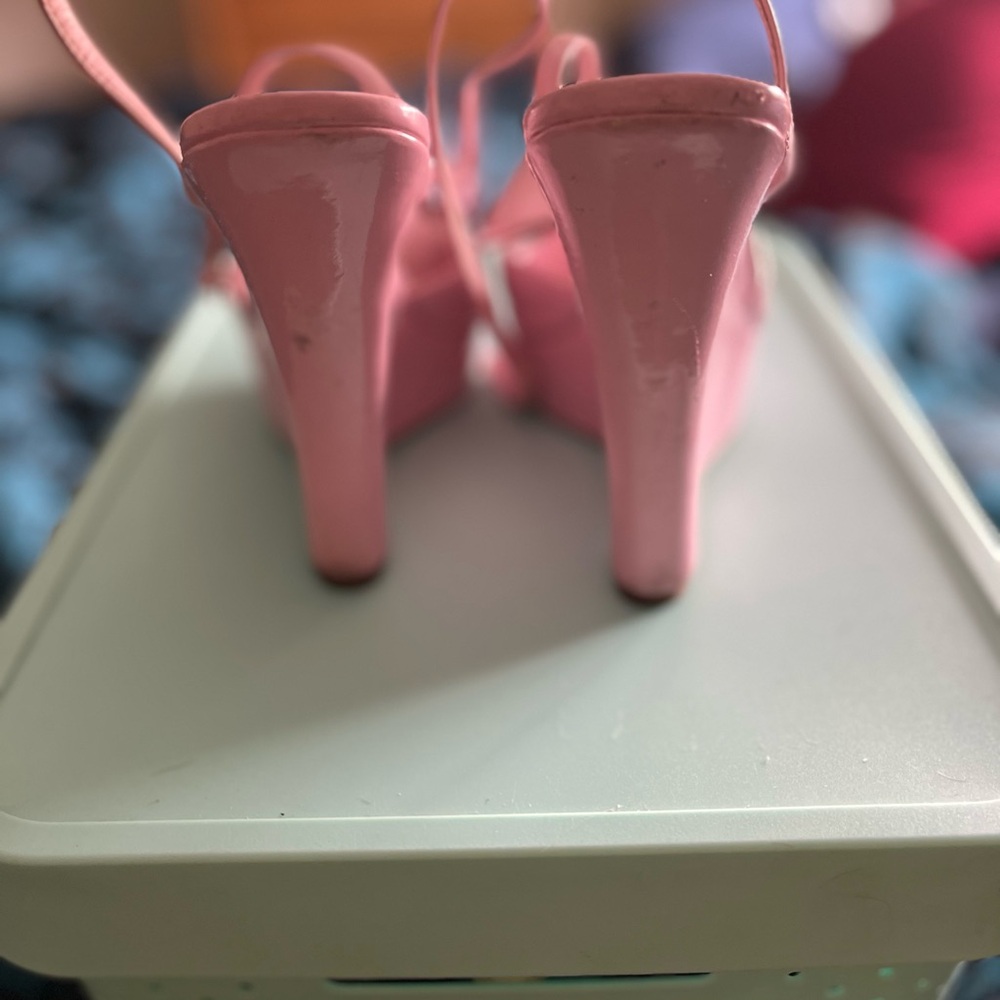 Pink Wedge Sandals - Picture 3 of 6